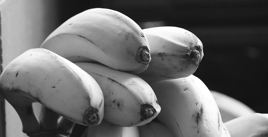 black and white, bananas, fruit, armenia, close-up, healthy eating ...