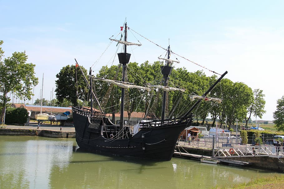 Nao Victoria, Magellan, Ship, Rochefort, historic, round the world, 15th century, water, nautical vessel, outdoors