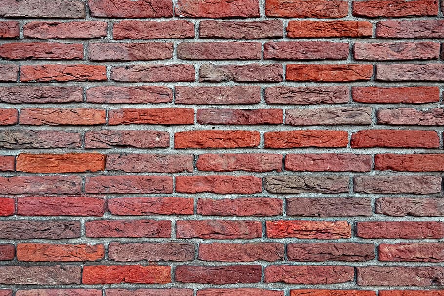 red, concrete, brick wall, red brick wall, masonry, seam, mortar, cement, brick texture, brick background