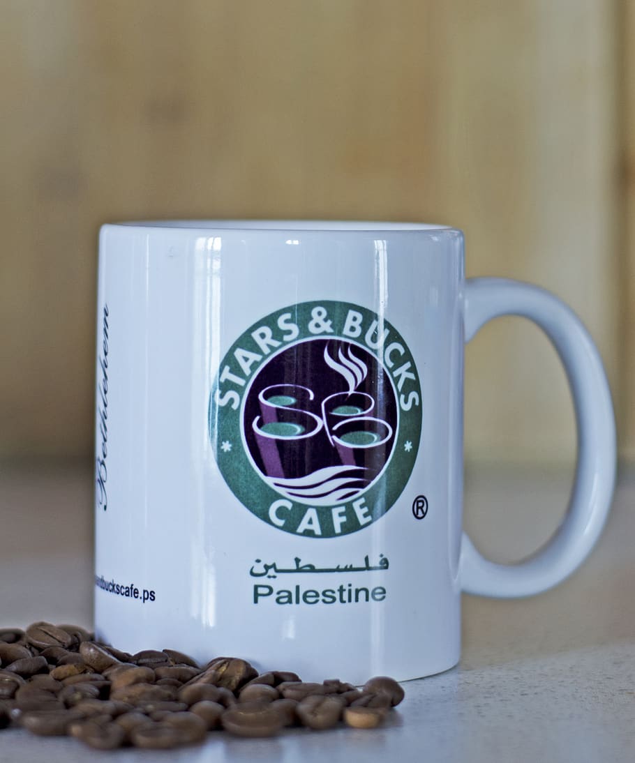 palestine, coffee, coffee beans, mug, israel, cup, ceramic, morning, aroma, white