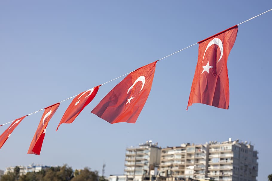 turkish flag, flag, celebration, baloch, turkey, turkish, white, red, month, sky