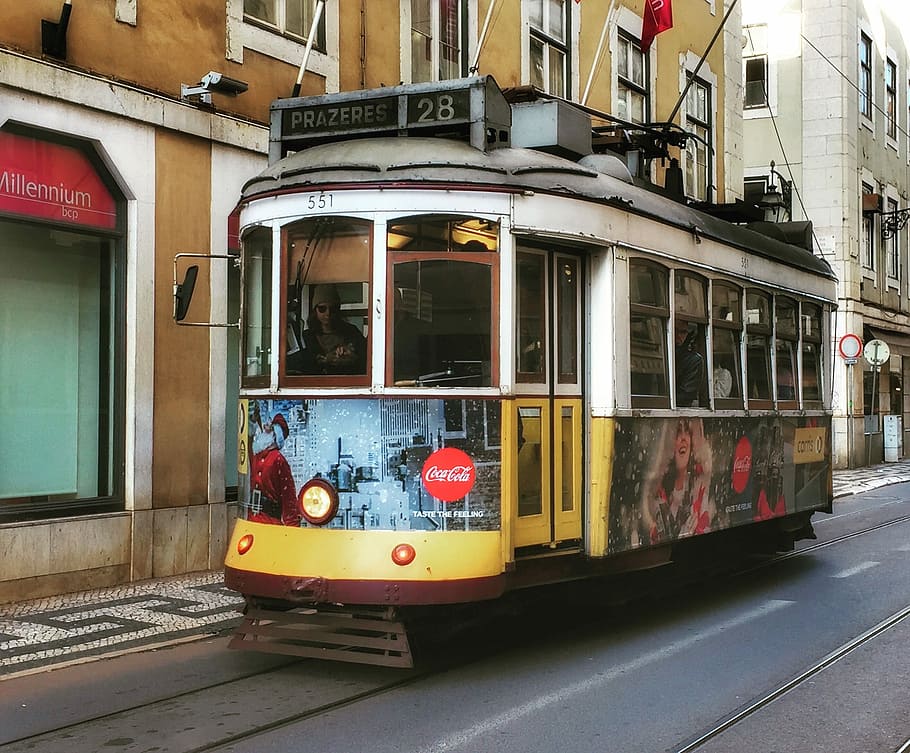 Tram, Lisbon, Portugal, Transport, europe, street, urban, traditional, tramway, lisboa
