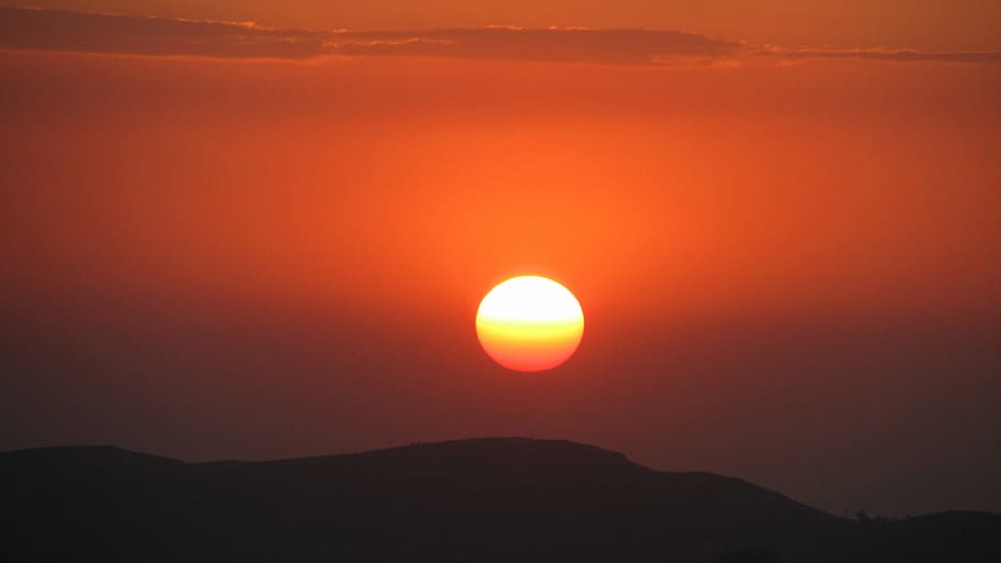 ゴールデンアワー, エチオピア, シミエン国立公園, 夕日, 太陽, 自然の美しさ, 風景, オレンジ色, 劇的な空, 空