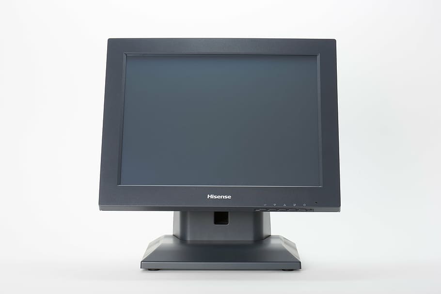 pos, touch monitor, hisense, md15v, television set, flat screen, studio shot, wide screen, arts culture and entertainment, technology