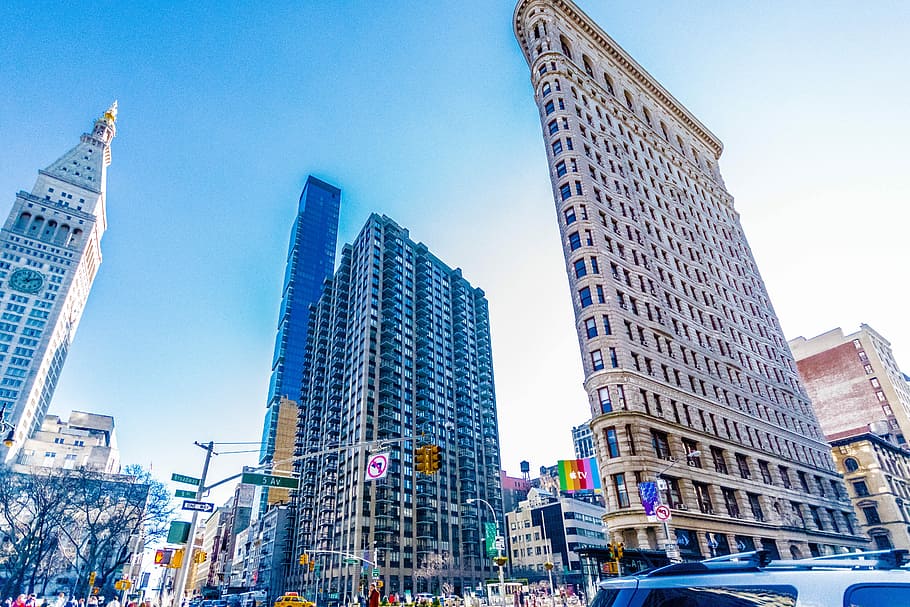 Edifício Flatiron, Nova York, NYC, Cidade, nova york nyc, urbano, arranha céu, construção, paisagem urbana, centro da cidade