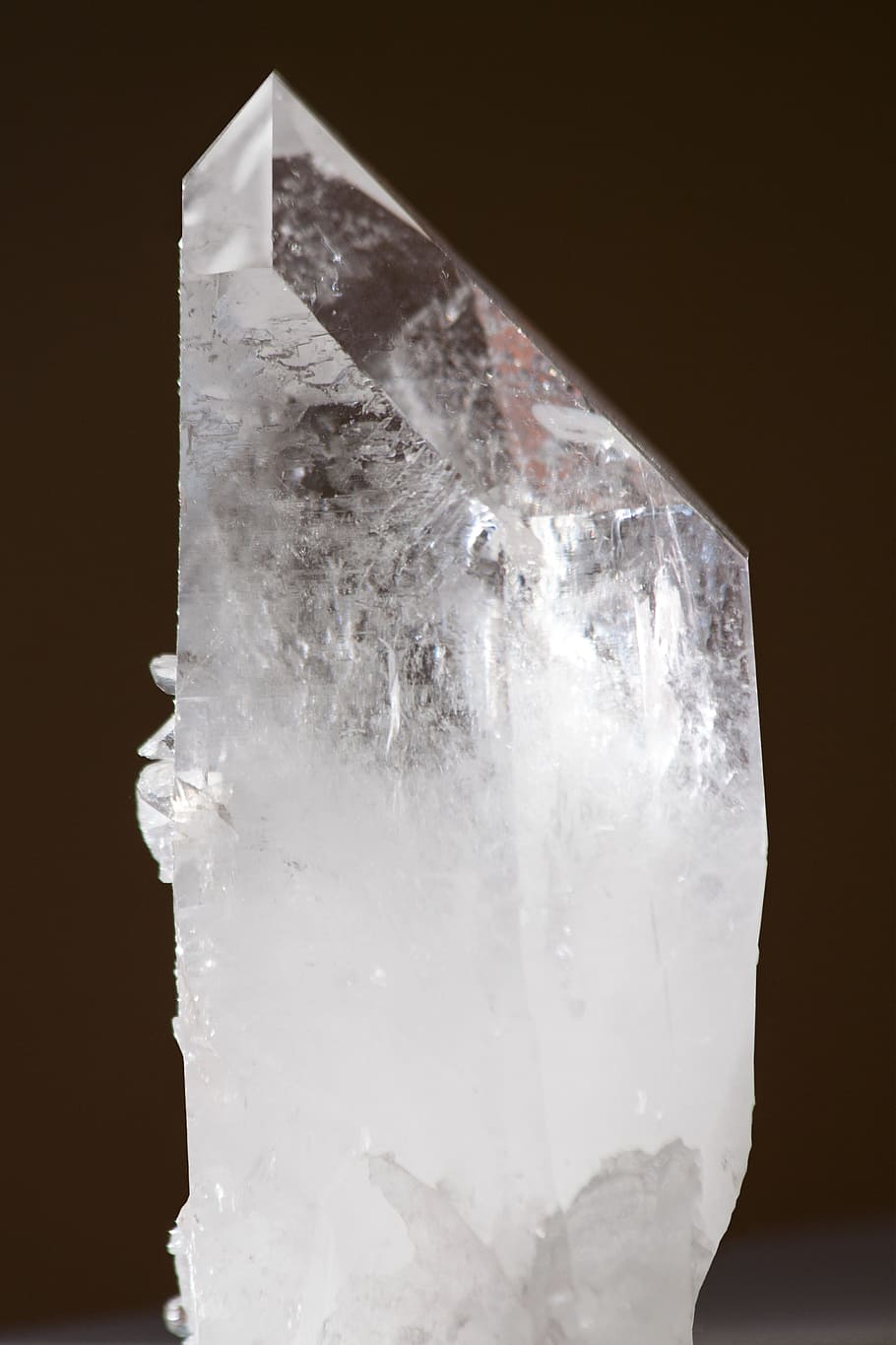 kristal bening, murni, kuarsa, batu kristal, mineral, kuarsa murni, trigonal, permukaan prisma, silikon dioksida, transparan