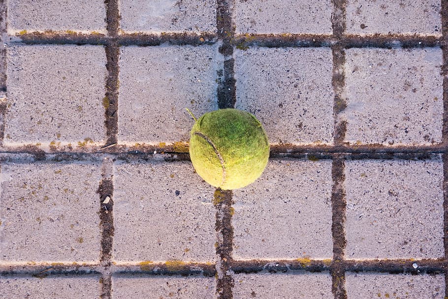 tennis, ball, centered, game, day, sport, tennis ball, outdoors, green color, close-up