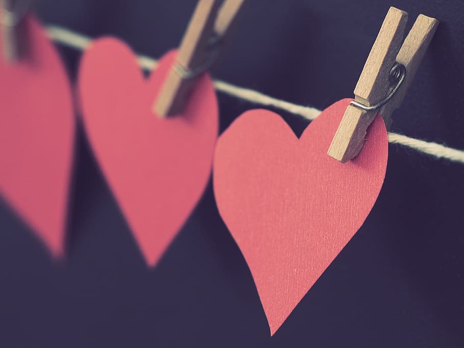 romance, love, heart, hanging, valentines day, celebration, romantic, rope, shape, clothespin