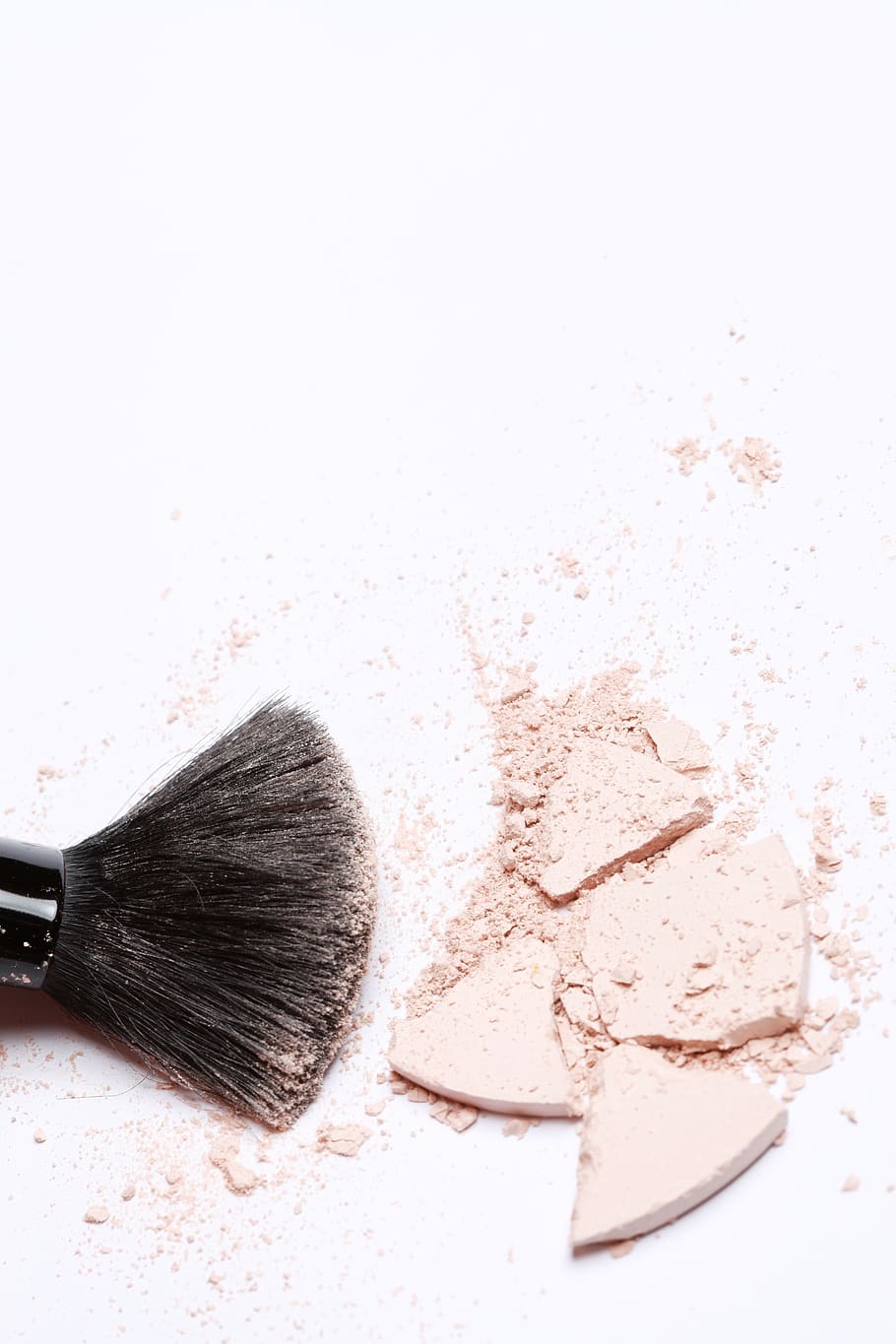 pincel, maquillaje, polvo, cosméticos, aplicar, cuidado de la piel, cosmética, base, beige, copia espacio