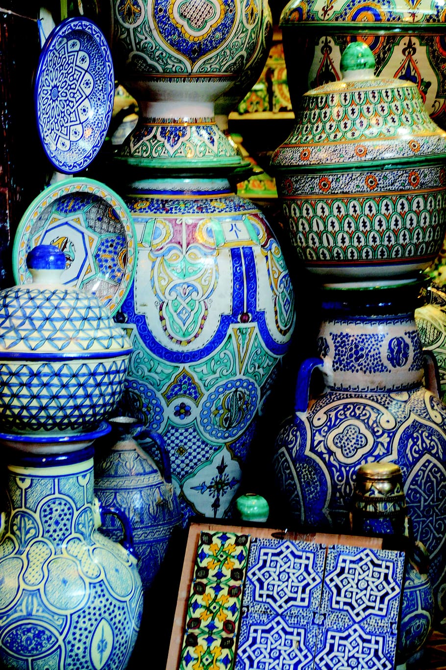 porcelain, mosaic, blue, pattern, art and craft, craft, multi colored, design, for sale, ceramics