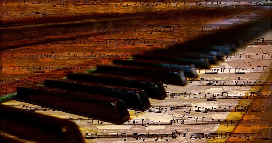 ピアノ ミュージカル ノートの壁紙 ピアノのキー ノート 音楽 楽譜 音符 古い ヴィンテージ Pxfuel ピアノと音符のウィンドウカーテンヴァランスロッドポッケ45x130 Cmの音楽アイコン Vladatk Gov Ba