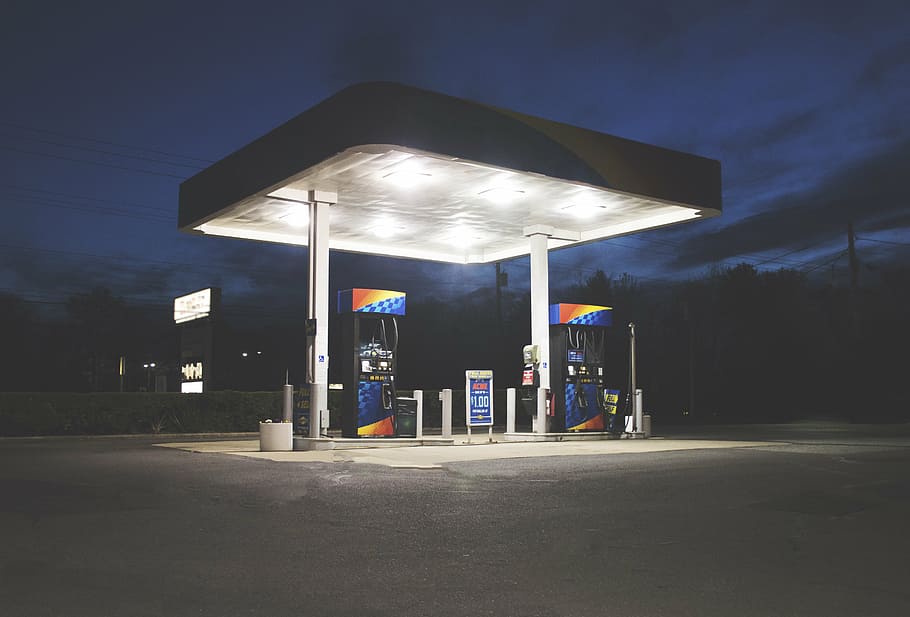 estación de gasolina, gasolinera, gas, estación, combustible, gasolina, aceite, bomba, energía, diesel