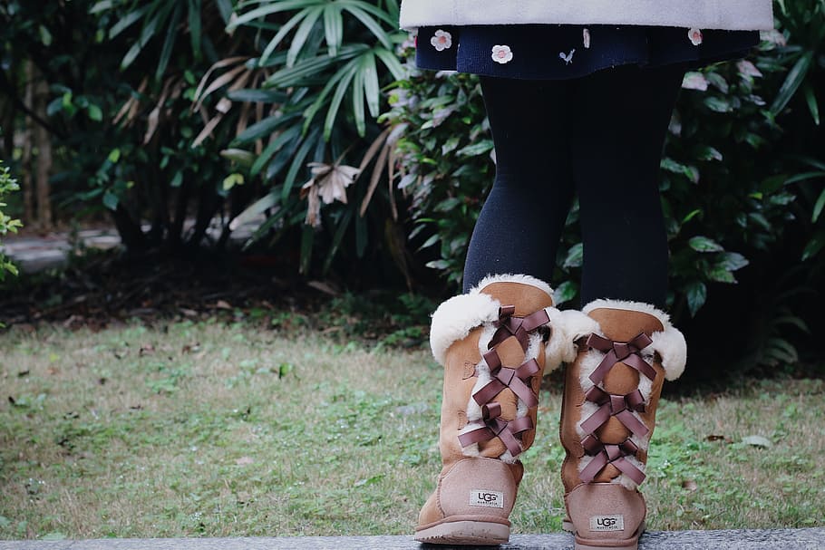 boots, ugg boots, winter, plant, day, nature, low section, one person, outdoors, land