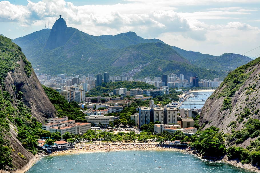 brazil, rio, landscape, christ, redeemer, corcovado, mountain, tourism, bay, city