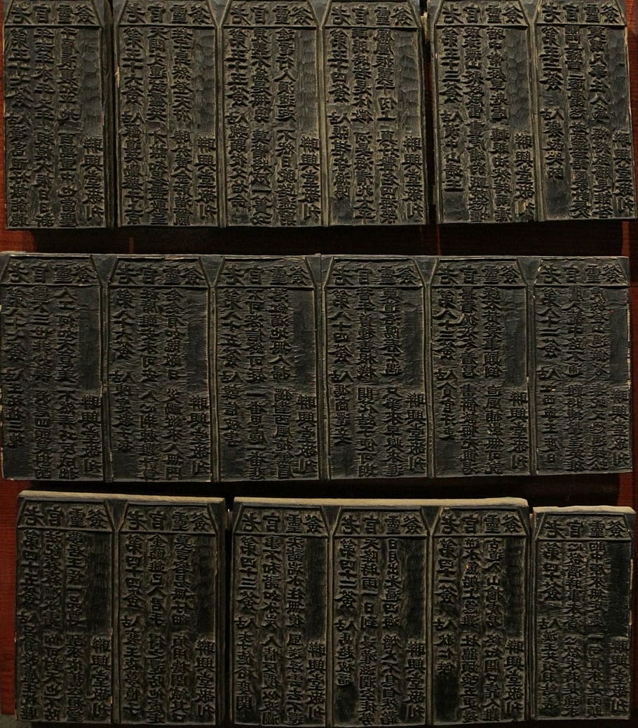 chinese, blocks, printing, characters, black, antique, vintage, asian, culture, writing