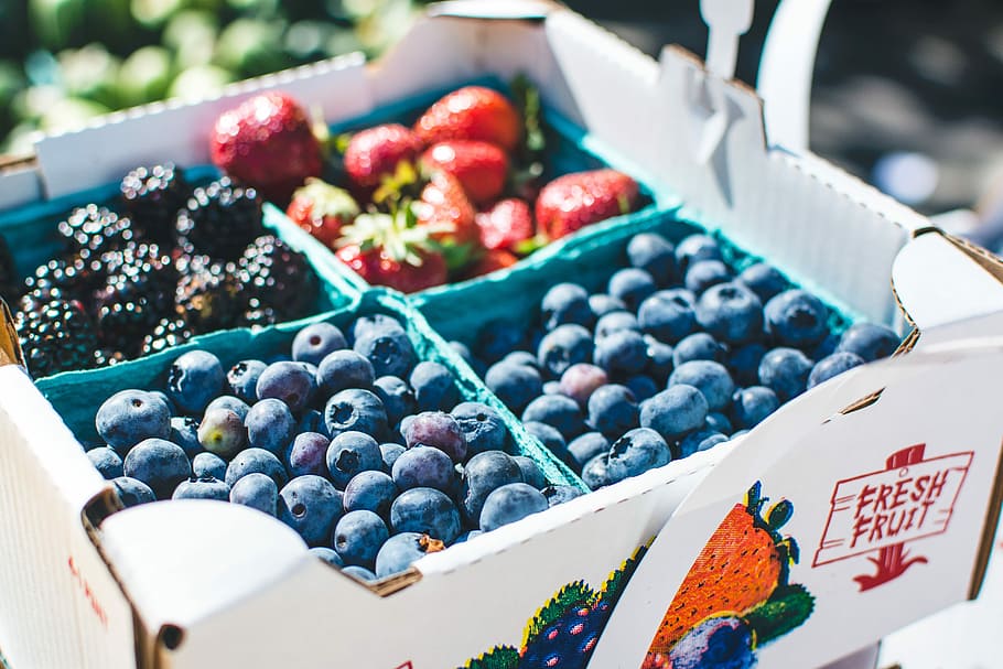 pasar, blueberry, beri, buah, luar, makanan, kesegaran, makan sehat, buah berry, musim panas