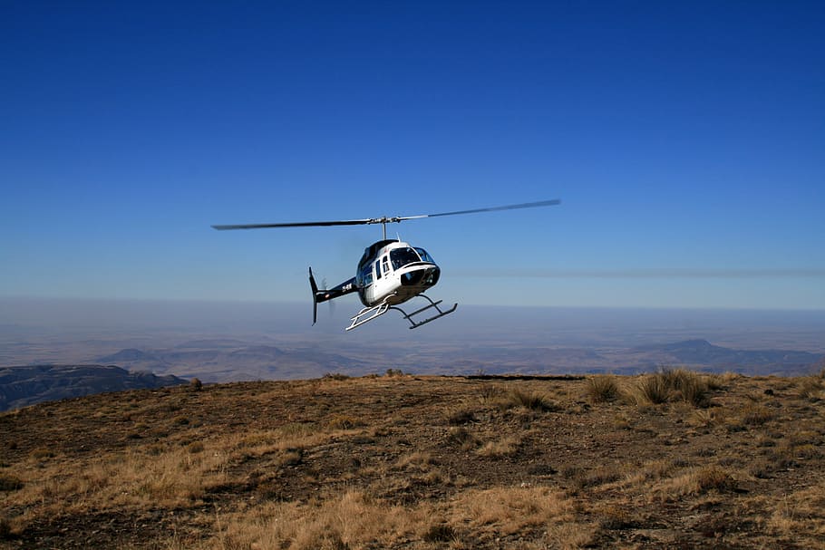 south africa, mountains, drakensberg, helicopter, sky, grass, clouds, nature, landscape, cathedral