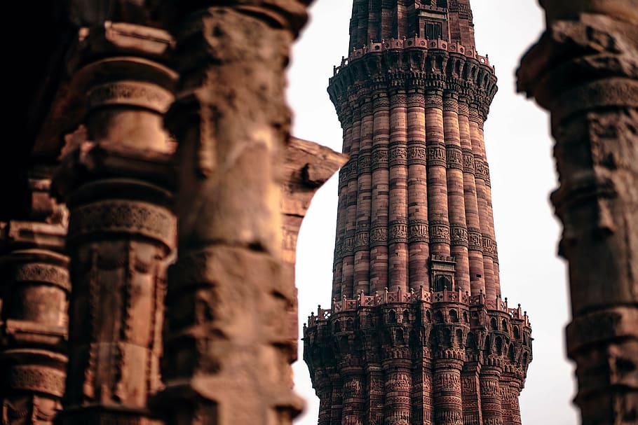 selective, focus photography, brown, tower, architecture, building, infrastructure, structure, pillar, history
