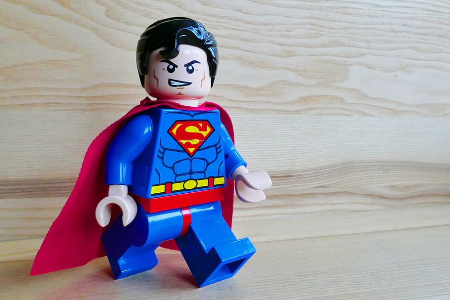 superman mini figure, beige, surface, superman, toy, lego, hero, super, fun, cute