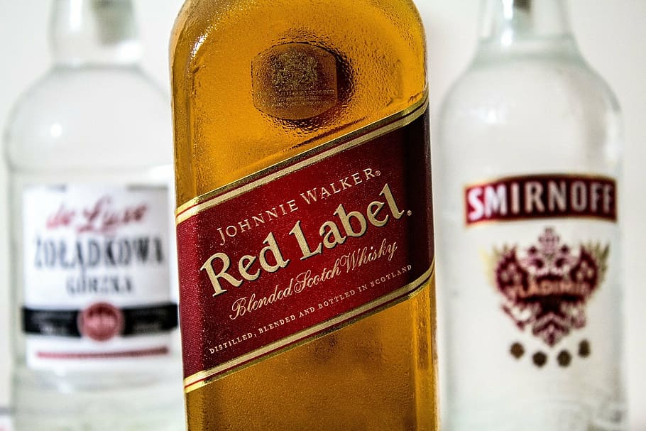 johnnie walker, red, label bottle, label, alcohol, vodka, whiskey, johnny, walker, smirnoff