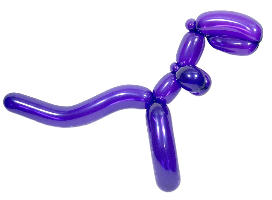 purple inflatable toy, balloon, sculpture, dinosaur, fun, child, colorful, toy, animal, childhood