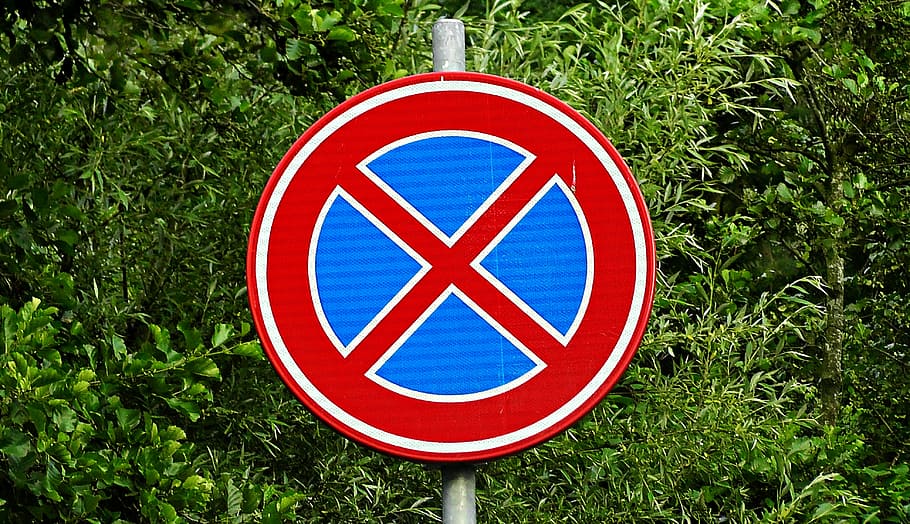 Traffic Sign, Stopping, Prohibition, no stopping, warning, roadsign, sign, symbol, forbidden, prohibit