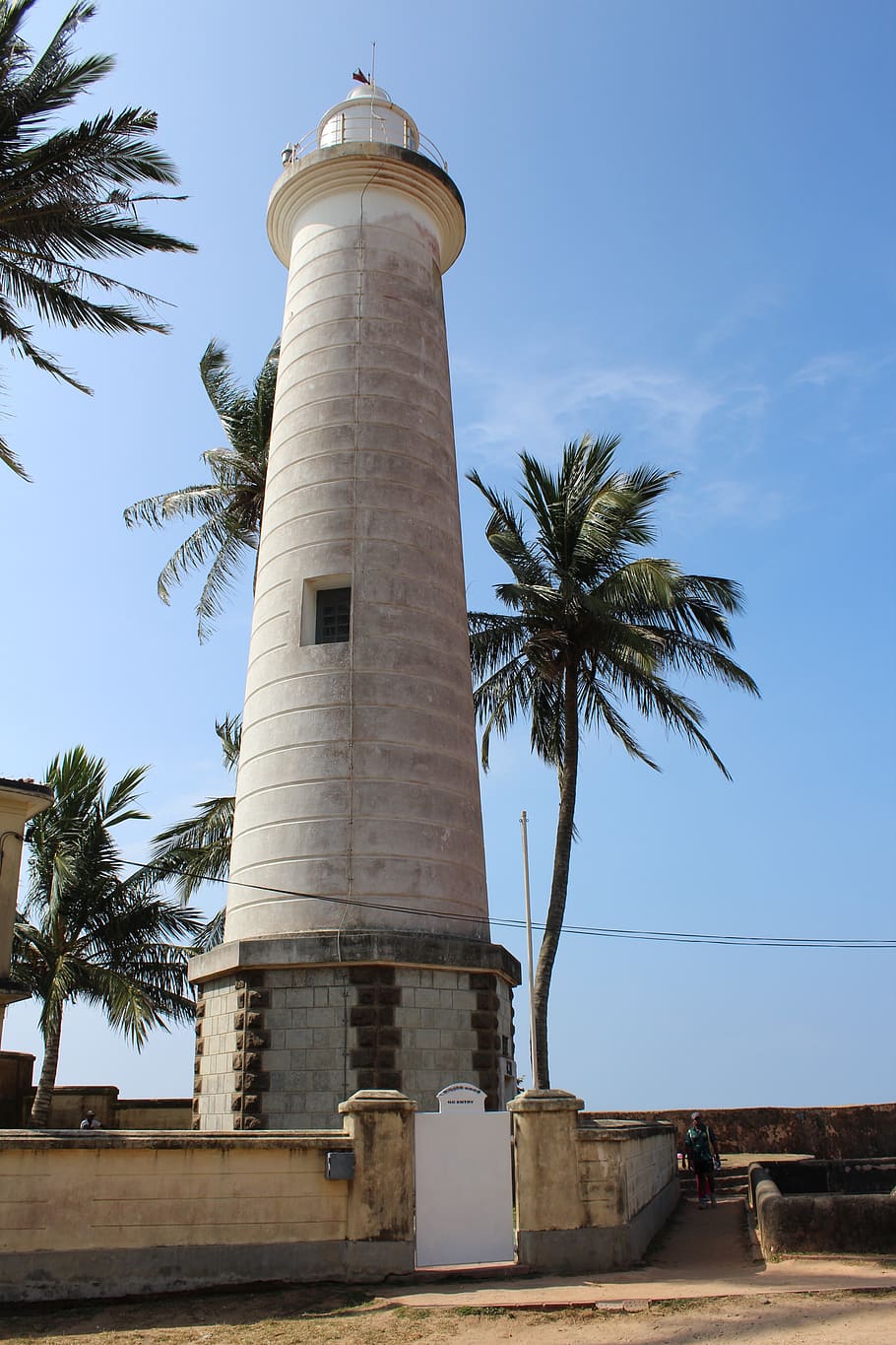 lighthouse, galle, fort, sri, lanka, ceylon, palm tree, architecture, built structure, low angle view