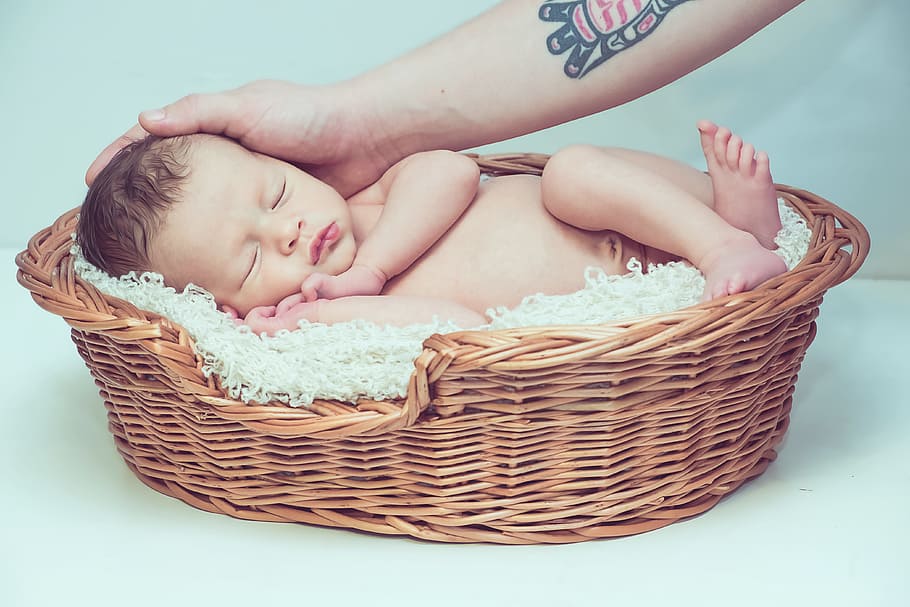 baby, brown, wicker basket, tattoo, babe, child, hand, family, a cute baby, children photographer