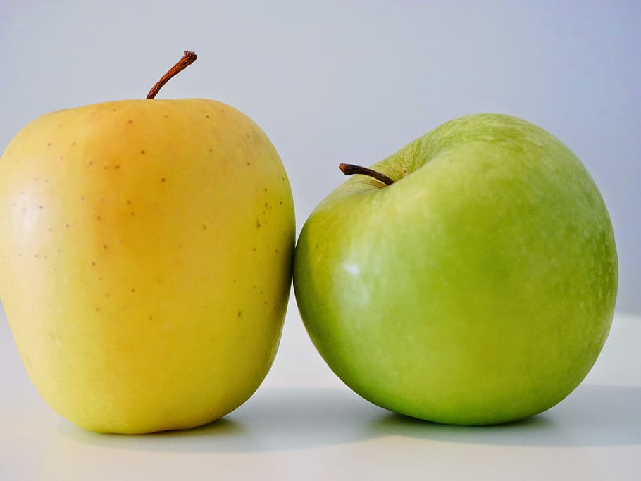Manzanas, fruta, manzana - Fruta, comida, frescura, alimentación saludable, manzana Granny Smith, comida y bebida, color verde, primer plano