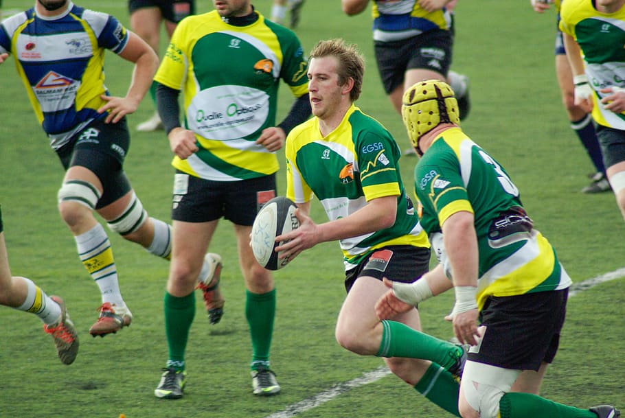rugby, ball, sports, match, teams, sport, competition, group of people, motion, team sport