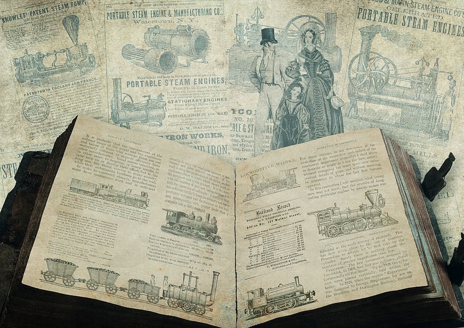 steam machines, locomotives, book, inventions, patents, vintage, old, history, steam locomotive, historically