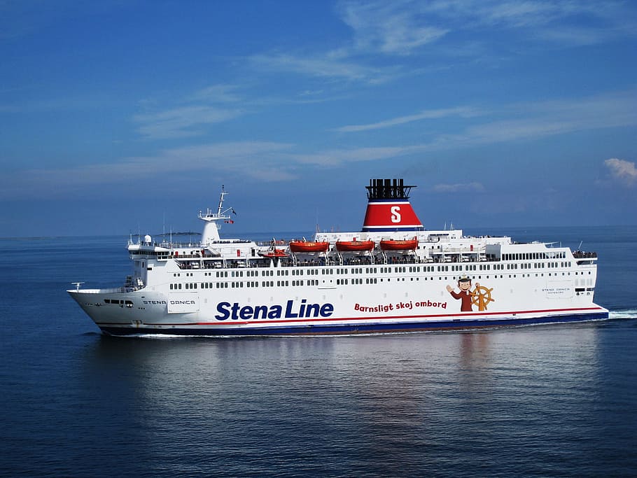Sweden, Ferry, Baltic Sea, stenafaehre, sweden ferry, sea, holiday, summer holiday, blue sky, ship