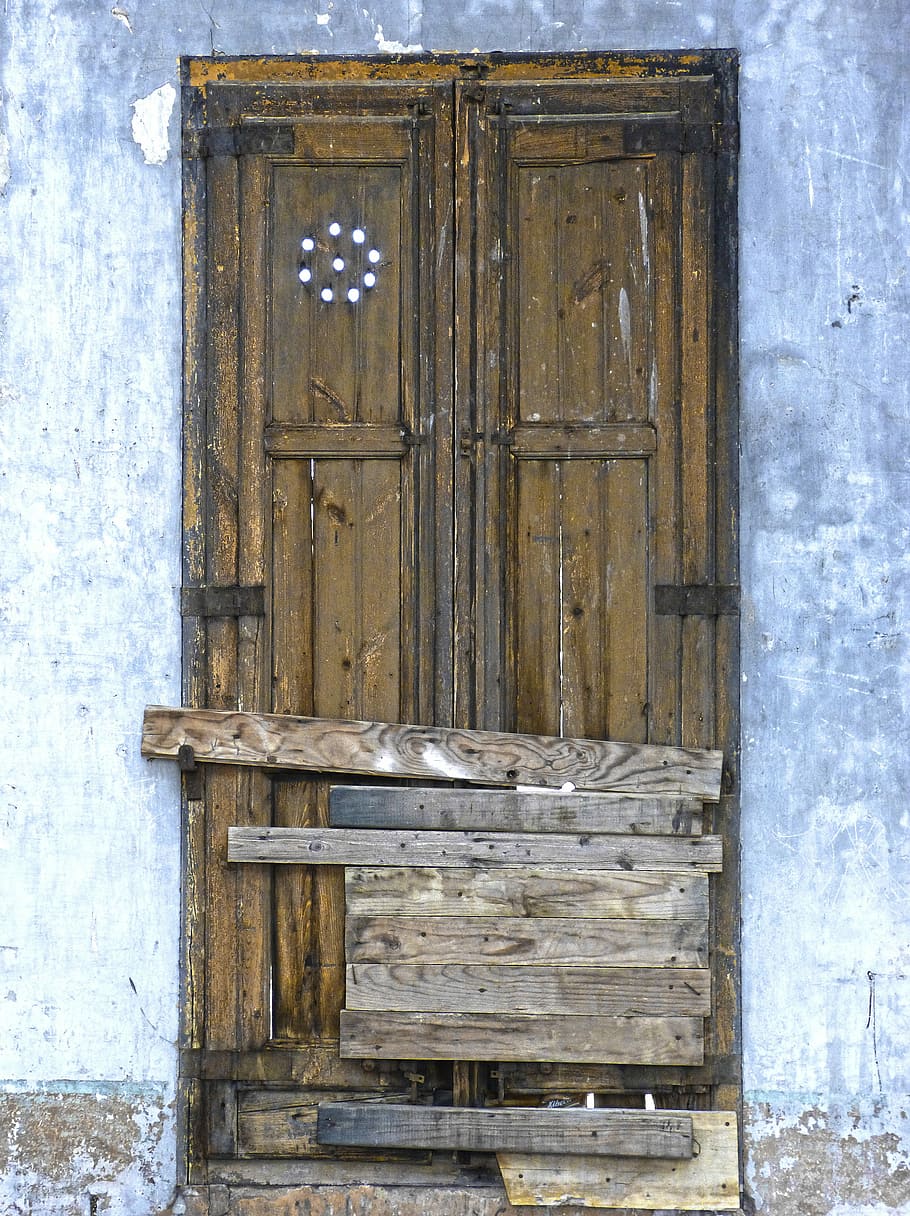 Window, Walled, Abandoned, Old, abandonment, closed, symbol, metaphor, door, wood - material