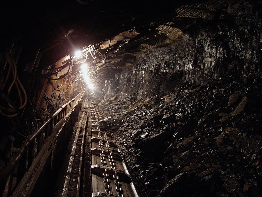 cave photography, coal, black, mineral, underground, mine, miners, production, dark, silence