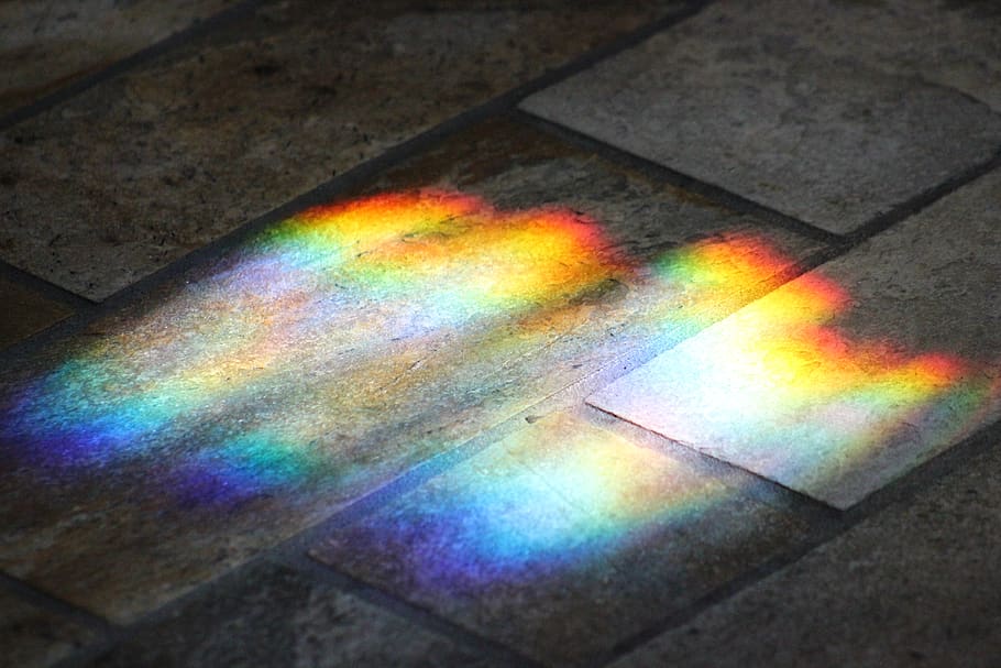 light, refraction, atmospheric, lights, shining, sun, color, multi colored, high angle view, rainbow