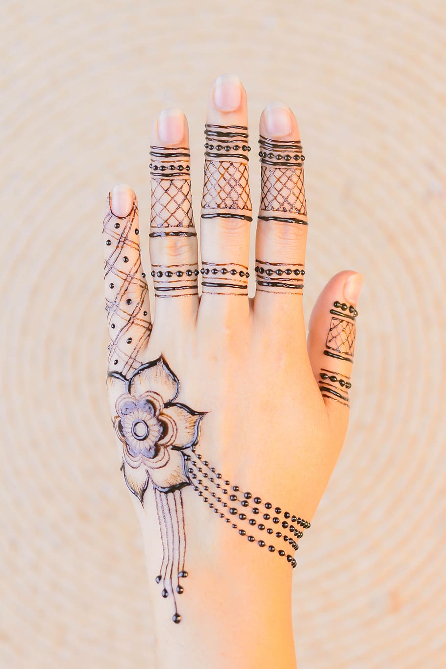 pacar, tangan, mehendi, pola, perempuan, telapak tangan, desain, dekorasi, seni, India