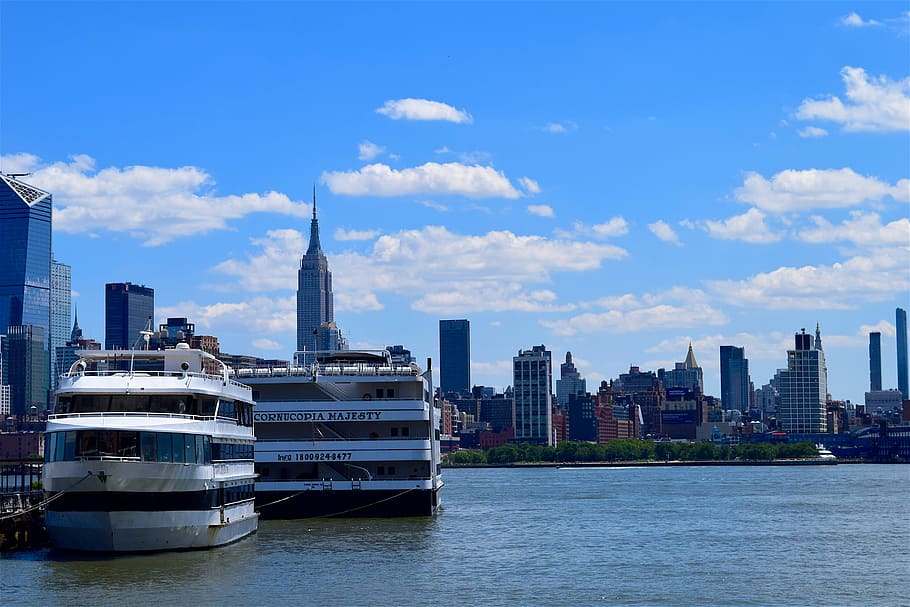 Cruise Ship, New York City, Manhattan, skyline, harbor, dock, cruise, ship, travel, boat