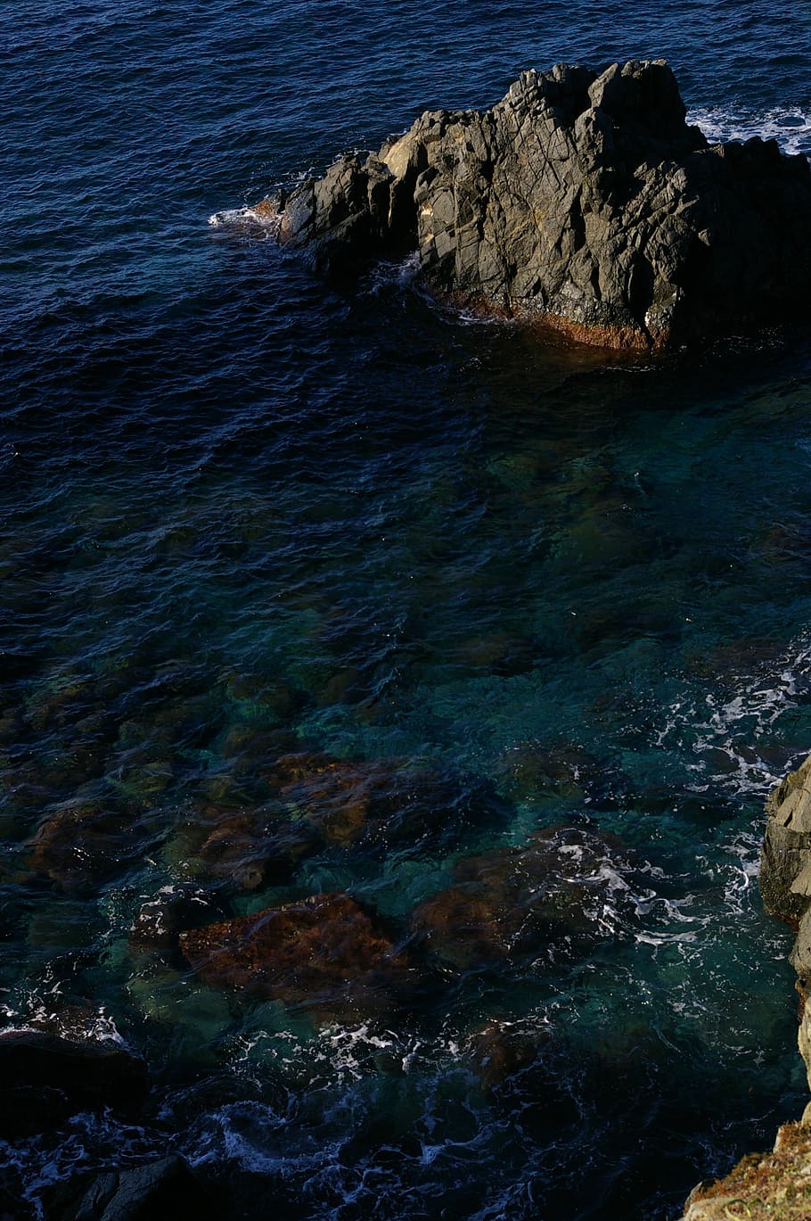 corsican, sea, rock, side, landscape, nature, rock - object, solid, water, beauty in nature