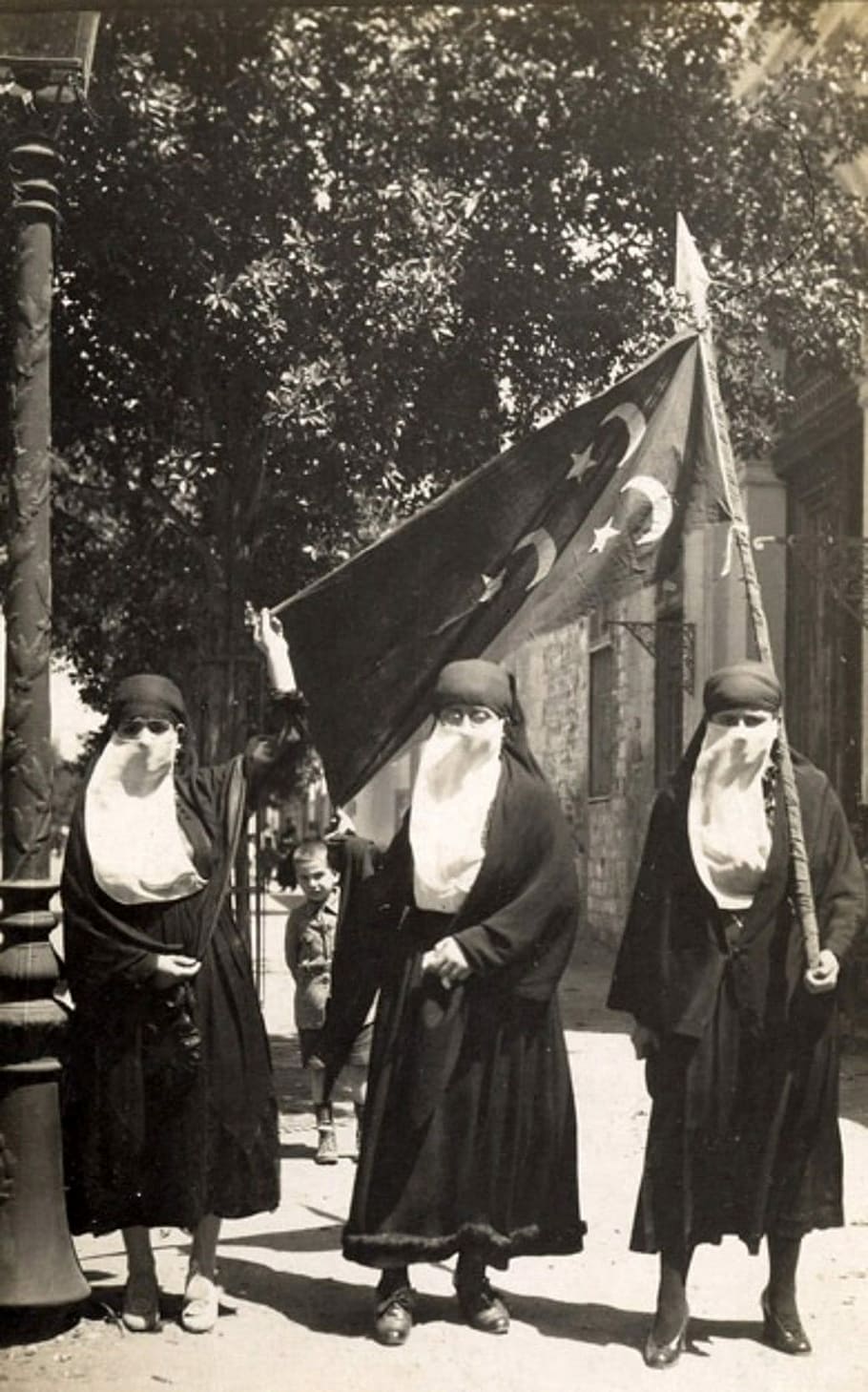nacionalistas, demonstrando, 1919, fêmea, Cairo, Egito, fotos, domínio público, pessoas, conceitos e idéias