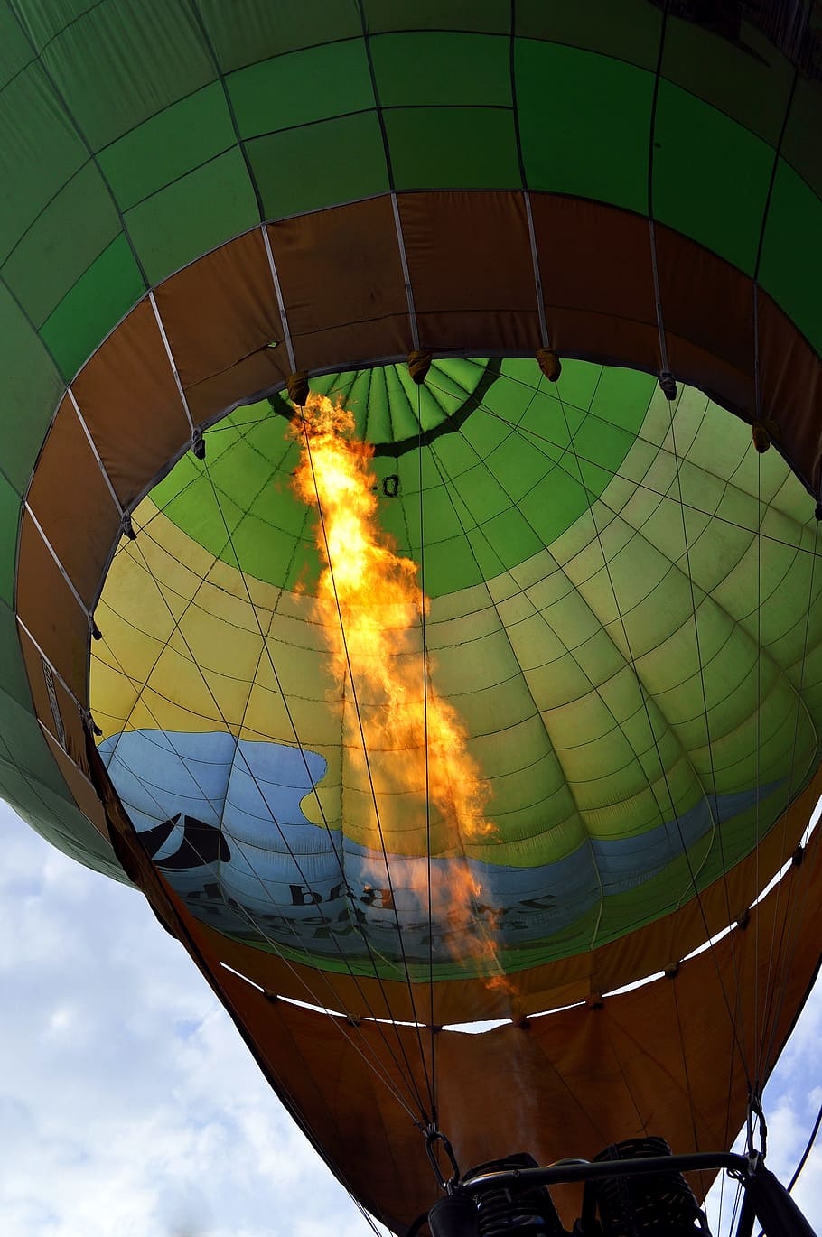 balloon, hot air balloon, hot air balloon ride, hot air balloon rides, burner, interior view, go balloon, back light, gas flame, flame