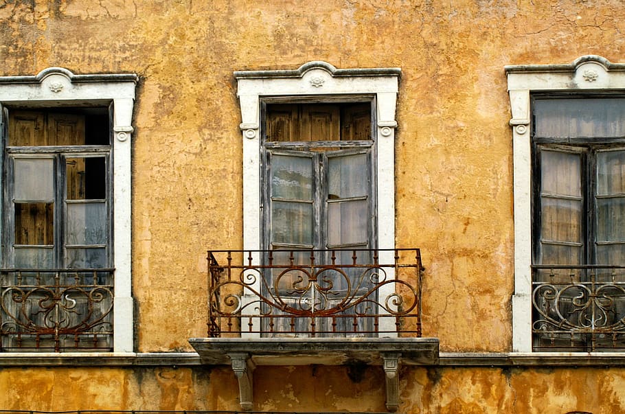 Varanda, janela, frente de casa, hauswand, portugal, velho, fachada da casa, exterior do edifício, arquitetura, estrutura construída