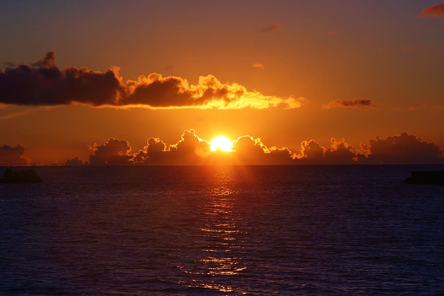 ilha de ishigaki, mar, sol, nuvem, laranja, céu, Pôr do sol, agua, paisagens - natureza, beleza na natureza