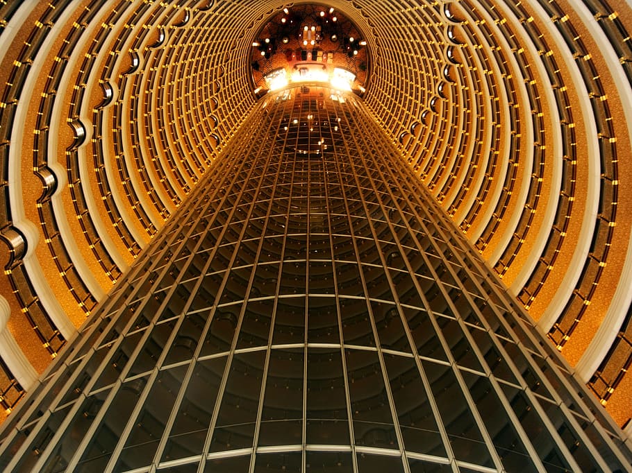architecture, building, infrastructure, skyscraper, jin mao tower, city, urban, built structure, low angle view, illuminated