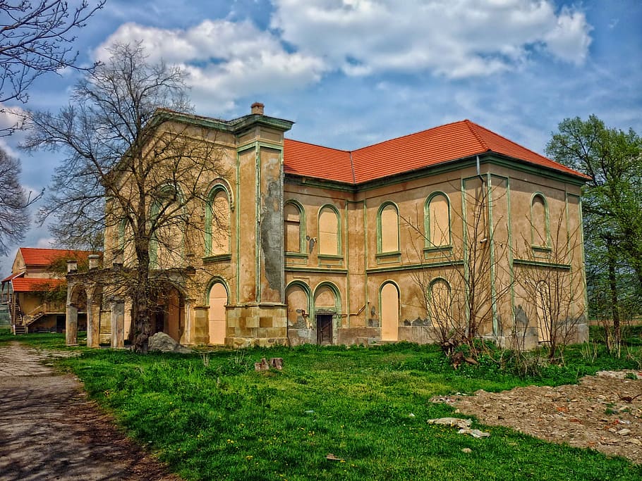 bethlen castle, romania, architecture, abandoned, empty, weathered, worn, hdr, nature, outside