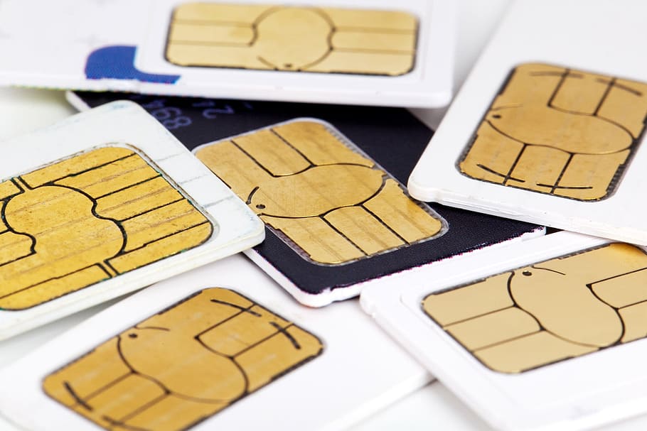 whit, black, sim cards close-up photo, call, sim card, cell, cellphone, cellular, communication, contact