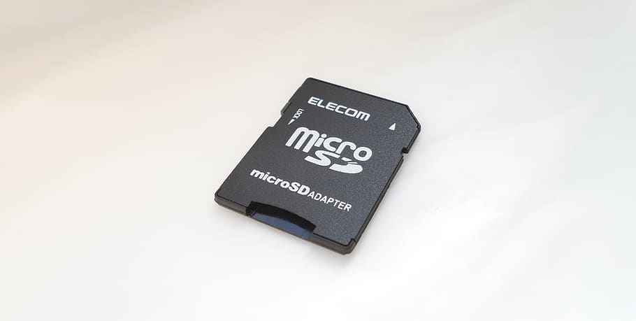 micro, sd, cartão, adaptador, branco, fundo, elecom, memória, armazenamento, dados