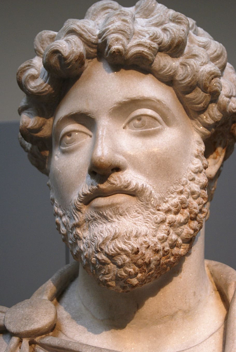Марк Аврелий, римлянин, император, статуя, лицо, борода, история, Европа, археология, Рим