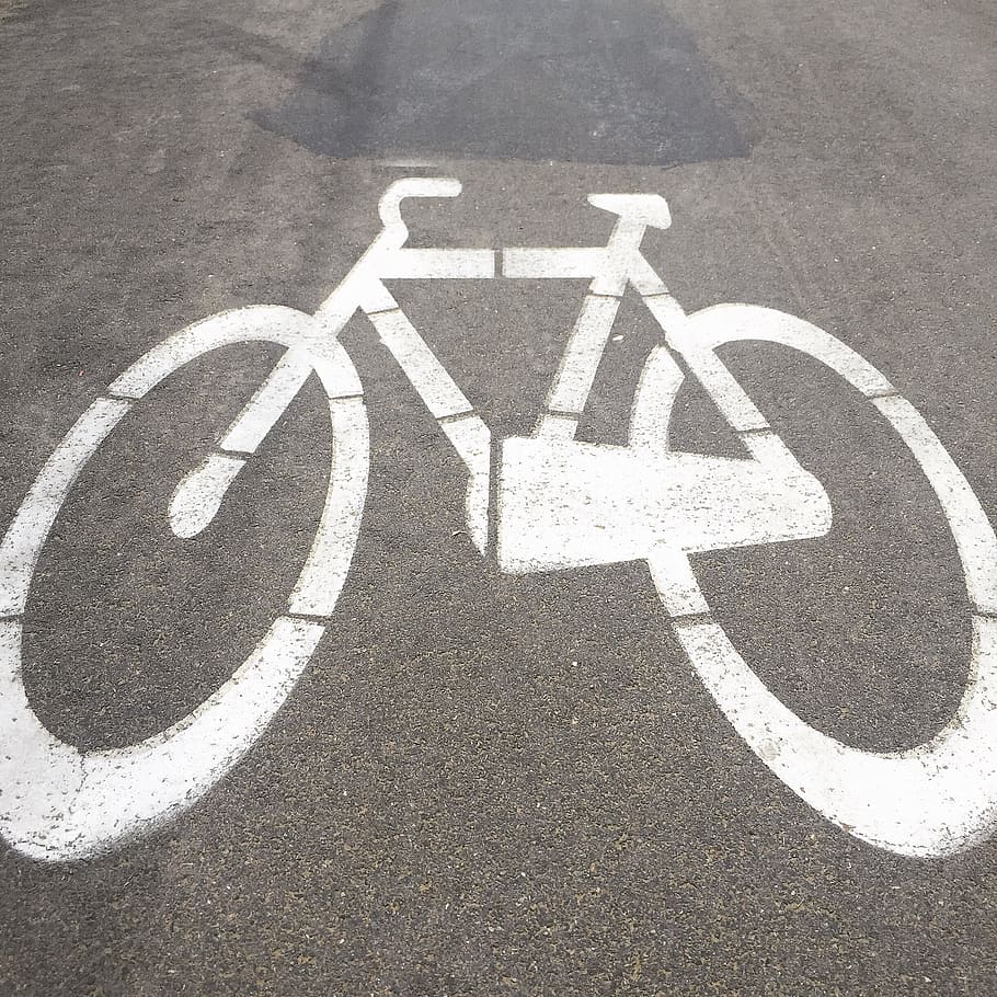 jalur sepeda, rambu, sepeda, tanda, jalan, komunikasi, simbol, tanda jalan, transportasi, tidak ada orang