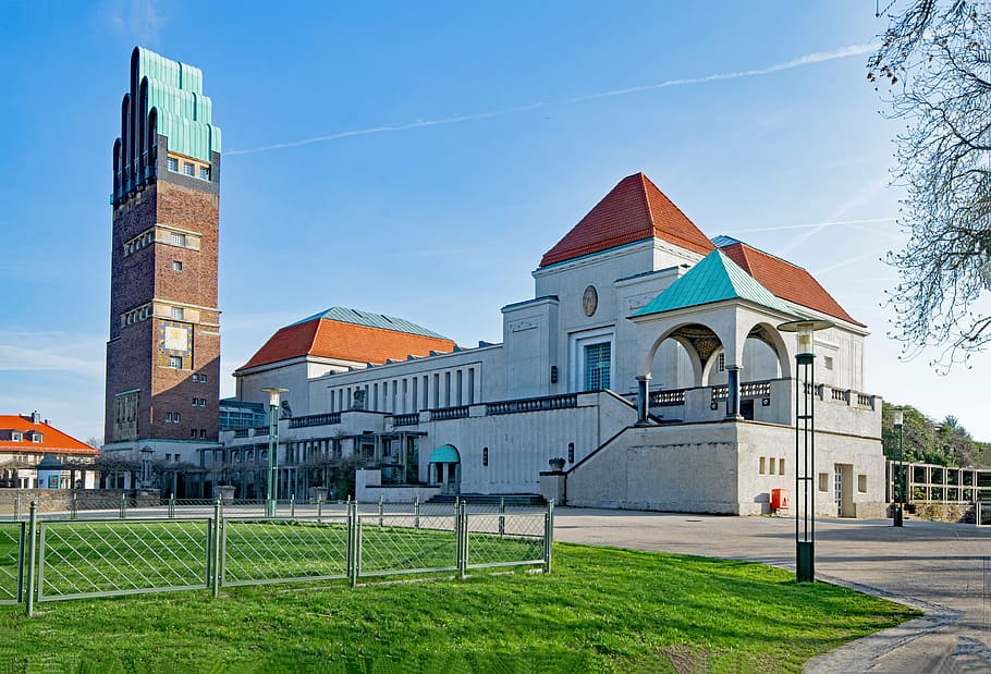 darmstadt, hesse, germany, mathildenhöhe, art nouveau, five finger tower, art, architecture, places of interest, exhibition hall