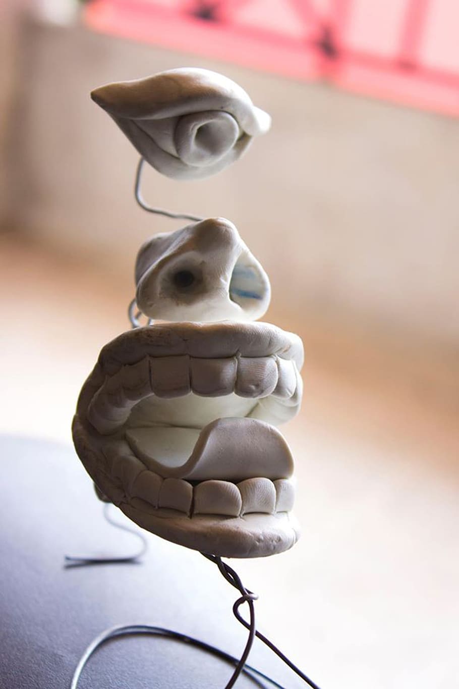 Clay, Face, Human, Eye, Tongue, art, human, eye, nose, smile, sculpture